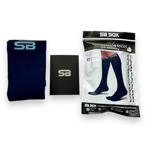 NEW ~ SB Sox Compression Socks ~ Size Large (20-30mmHg) Solid Print, Navy